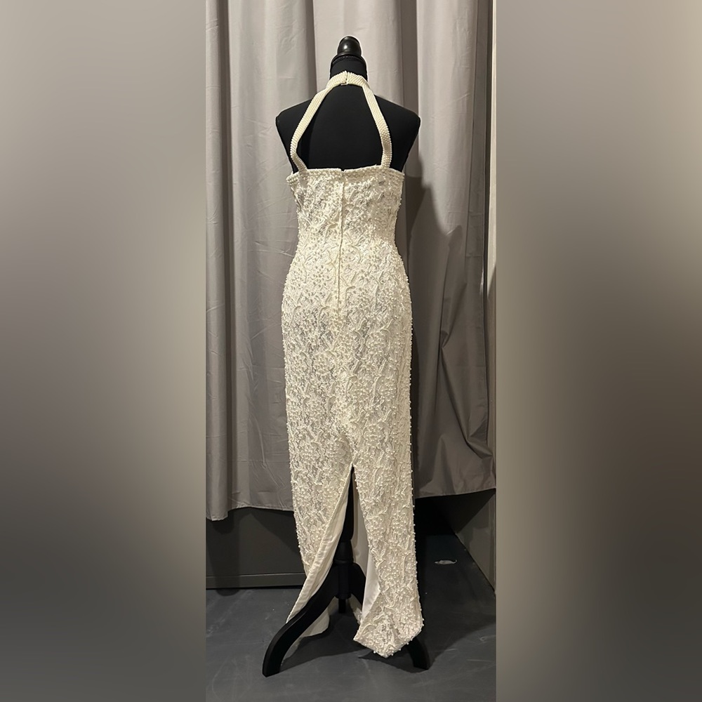 Vintage St. Tropez Ivory Lace Beaded Wedding Gown/Prom Dress. Size 6. Like New! - Picture 5 of 8
